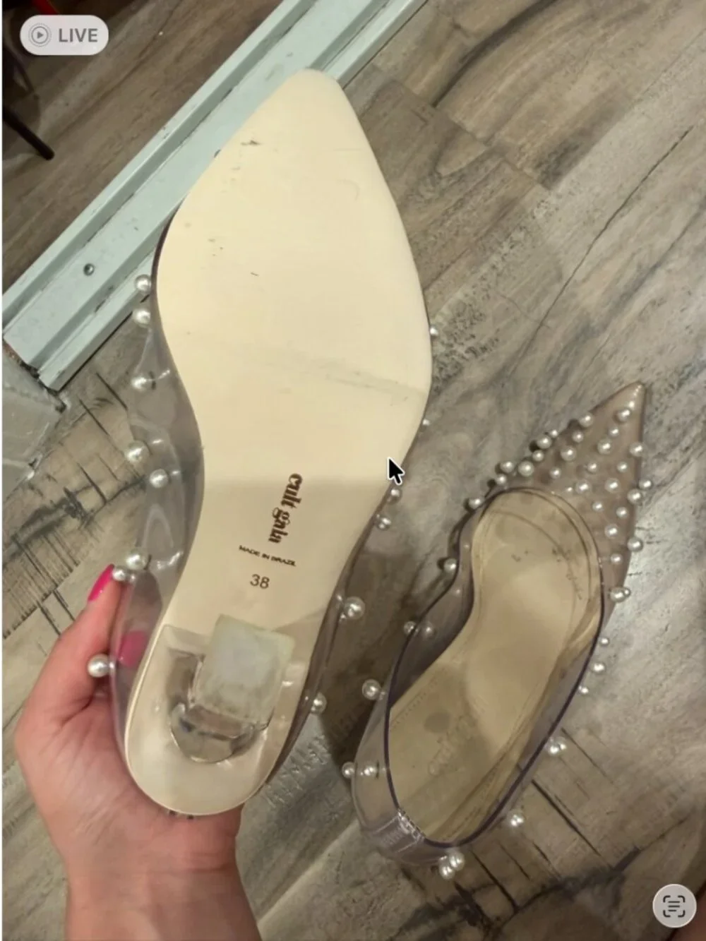 Cult Gaia bijan faux pearl-embellished pvc pumps - 38
